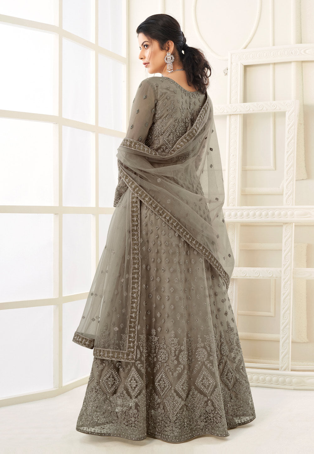 Deep Olive Anarkali Suit In usa uk canada