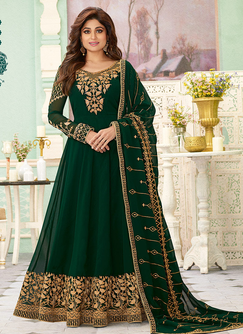 Green Designer Anarkali Suit