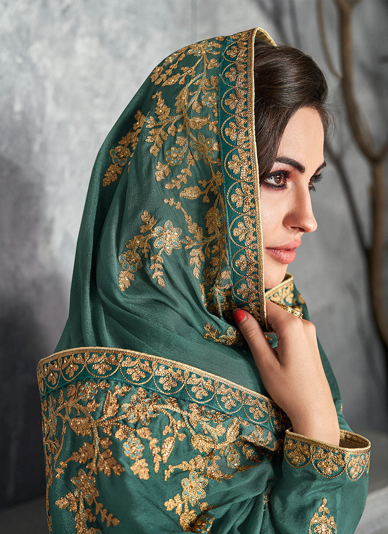 Green Gold Palazzo Suit In usa uk canada