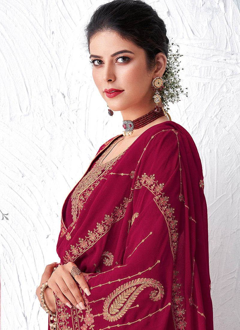 Royal Pink Palazzo Suit In usa uk canada