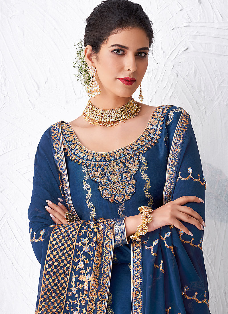 Royal Blue Palazzo Suit