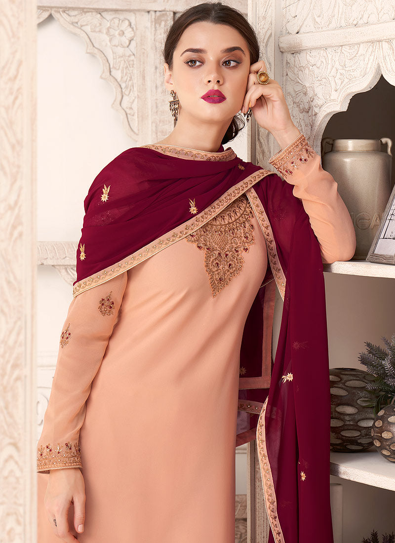 Peach Pant Style Suit In usa uk canada