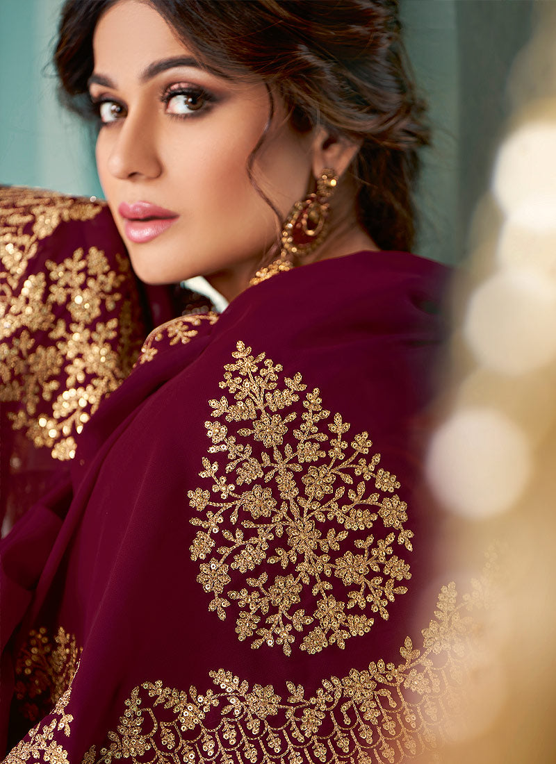 Maroon Anarkali Suit In usa uk canada