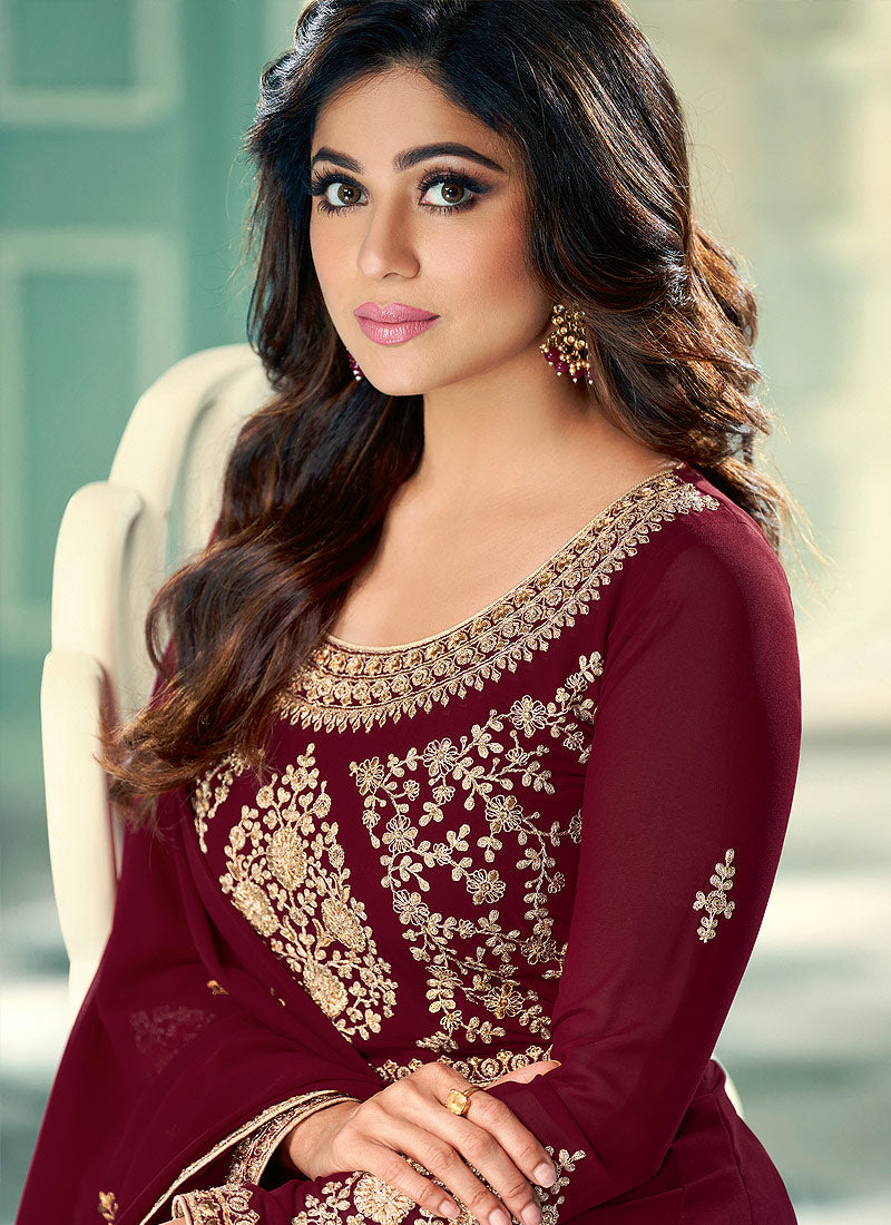 Maroon Anarkali Suit In usa