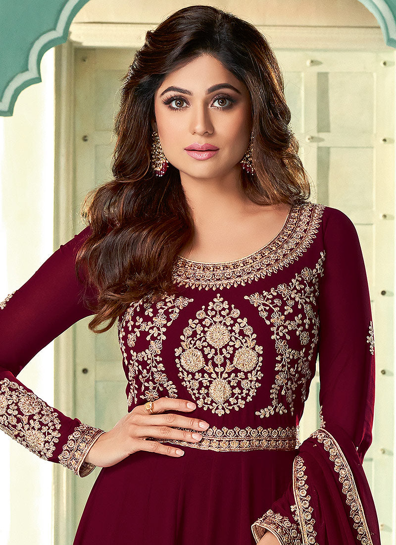 Maroon Anarkali Suit In usa uk canada