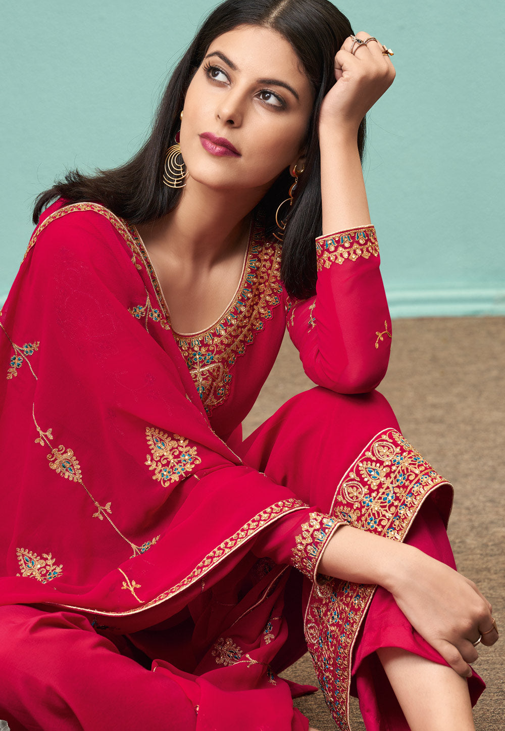 Deep Pink Pant Suit In usa uk canada