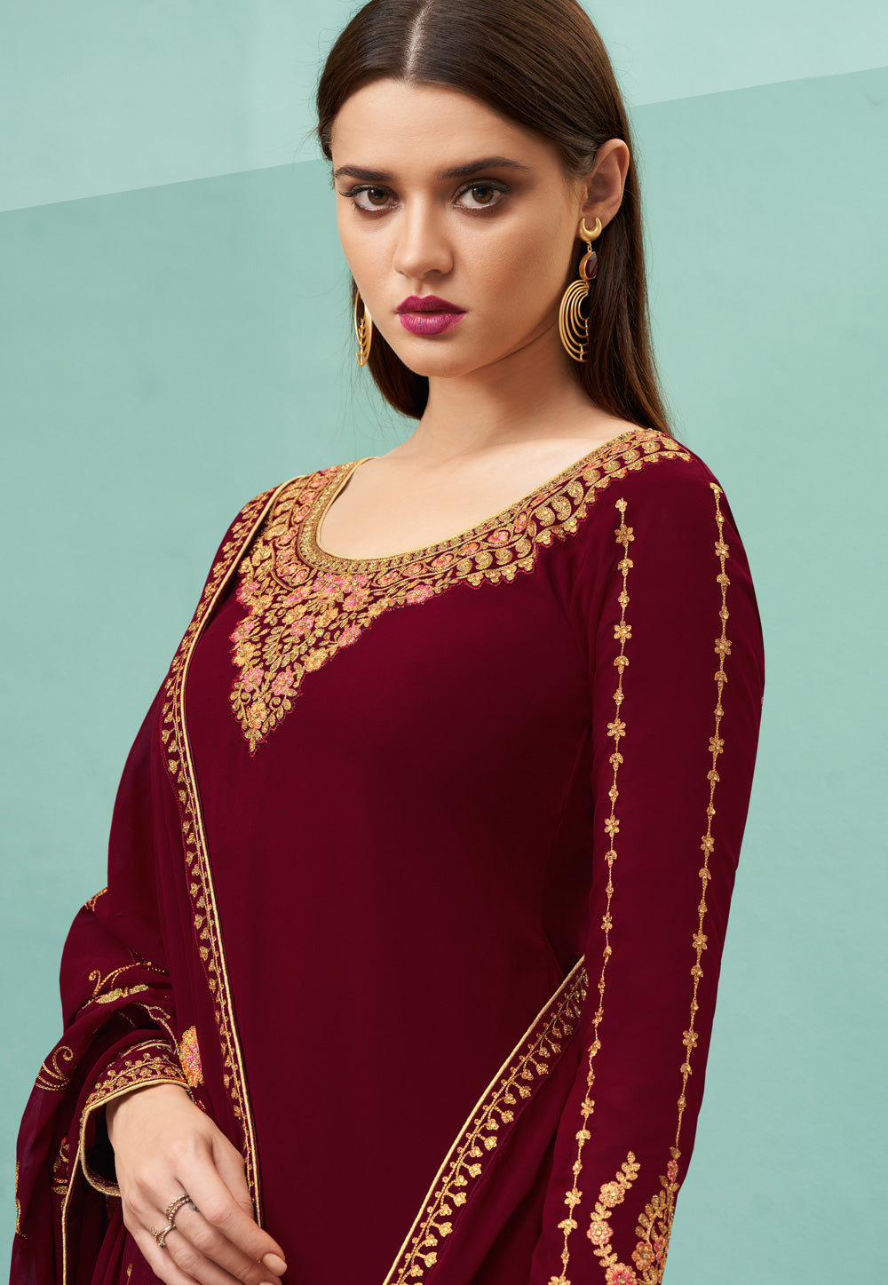 Maroon Pant Suit In usa uk canada