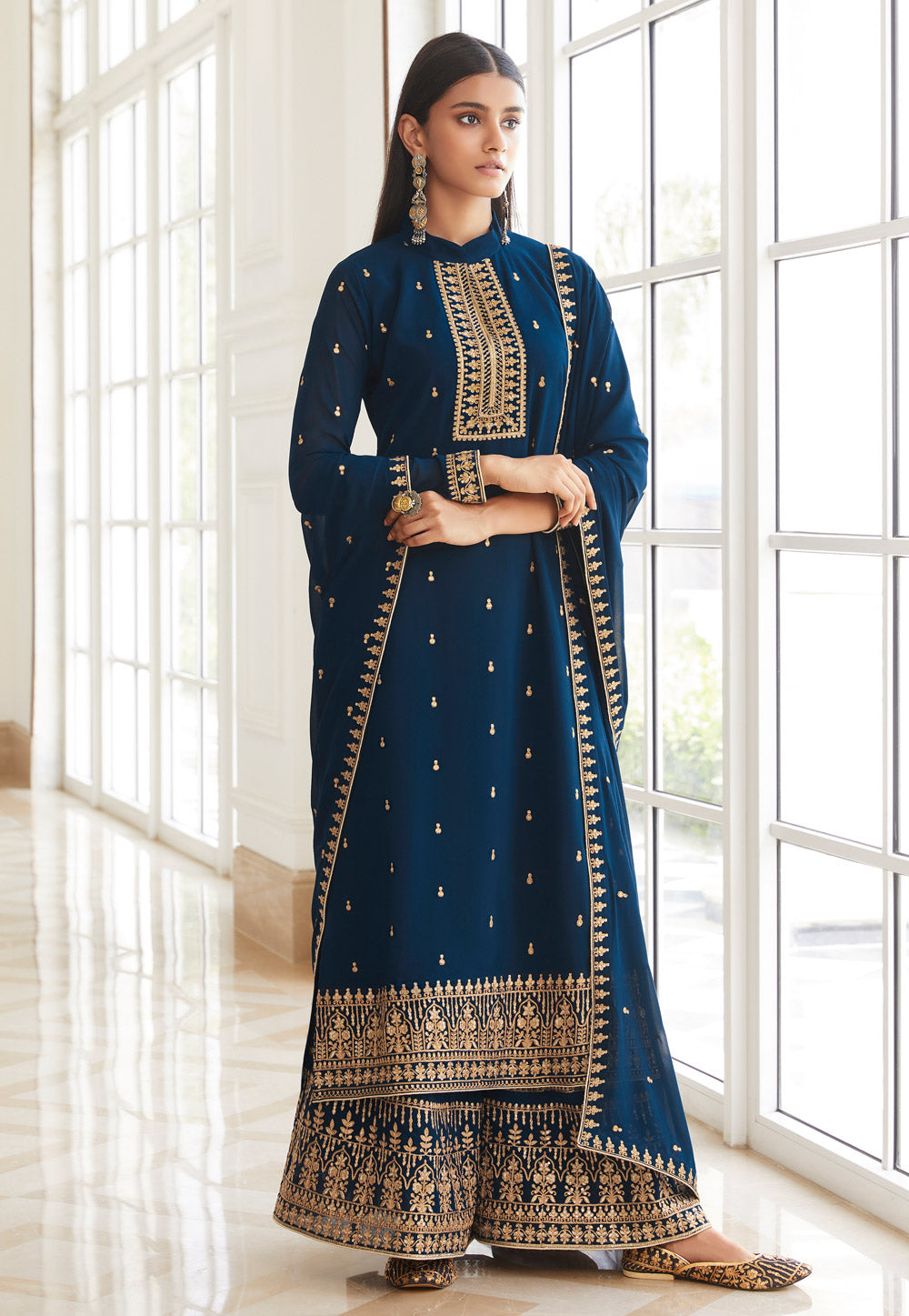 Blue Palazzo Suit In usa uk canada