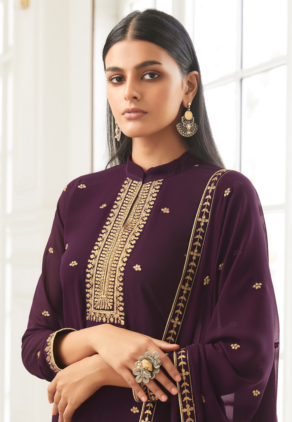 Wine Designer Palazzo Suit In usa uk