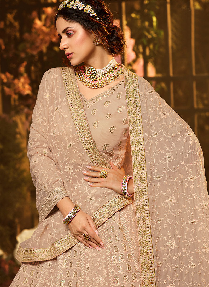 Indian Lehanga - Beige Wedding Lehenga Choli