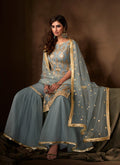 Indian Suits - Teal Blue Gharara Suit In usa
