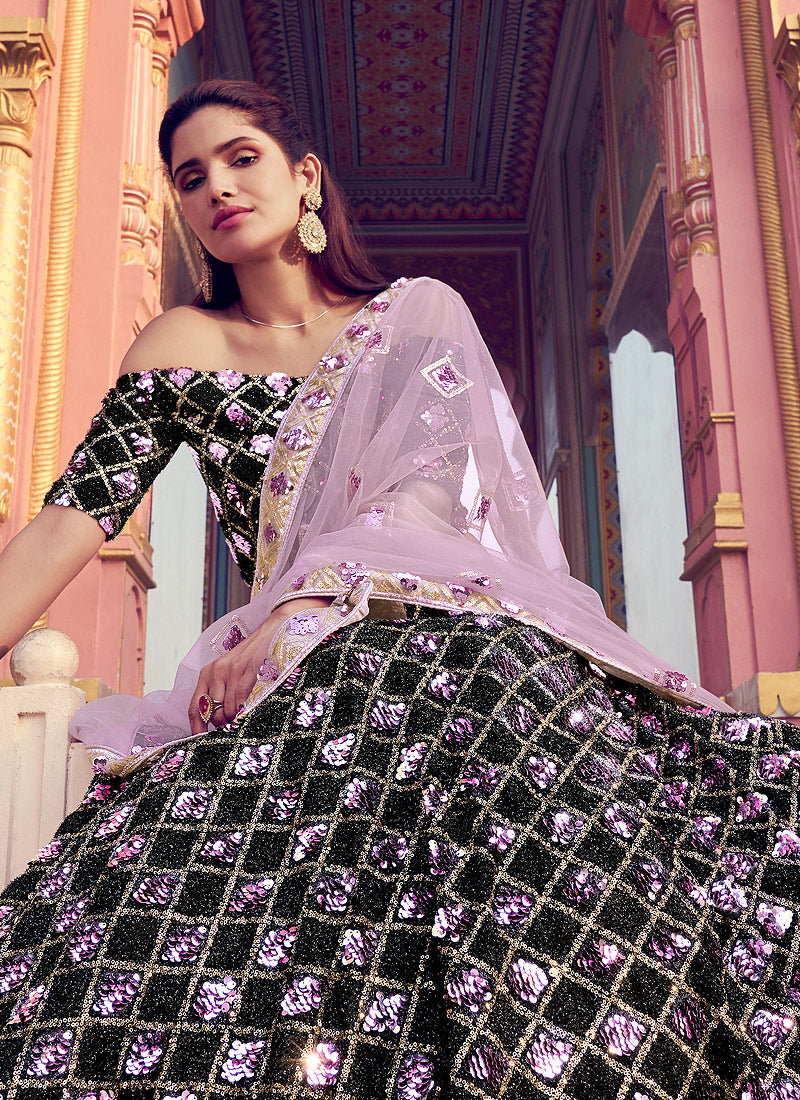 Black And Pink Lehenga Choli In usa uk canada