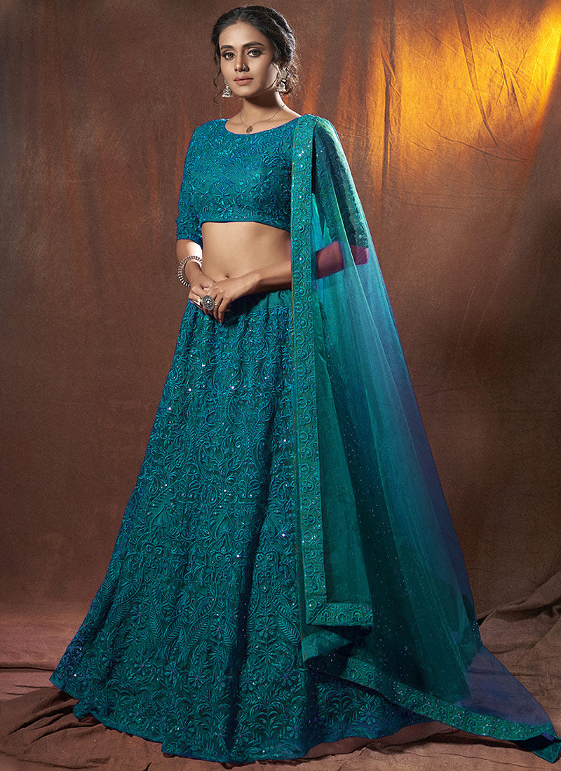 Turquoise Lehenga Choli In usa