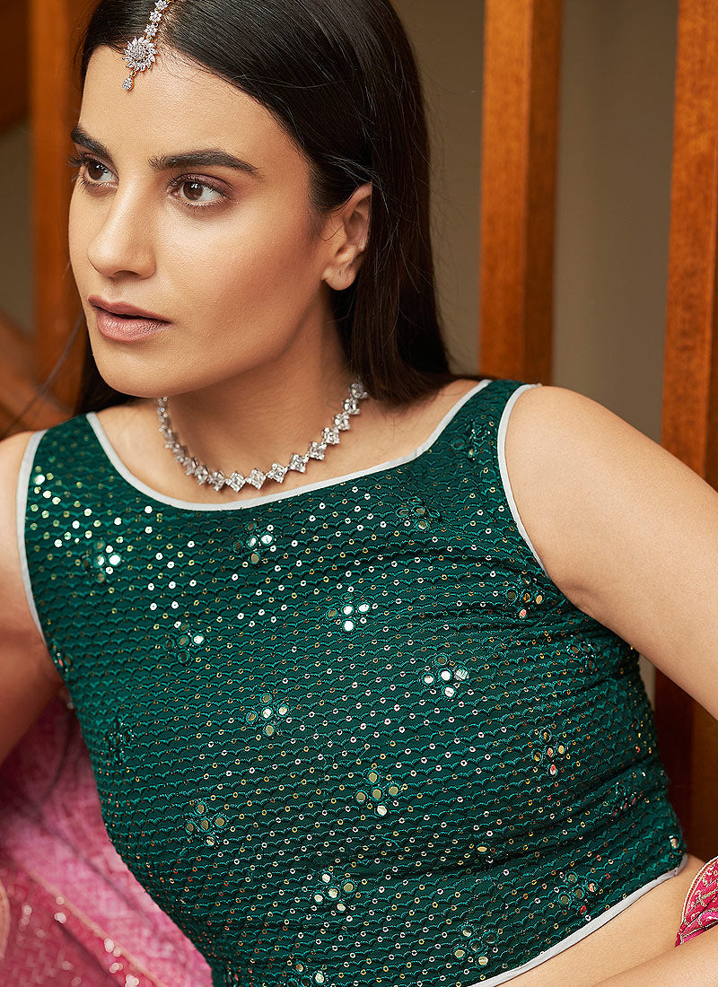 Grey And Green Wedding Lehenga In canada