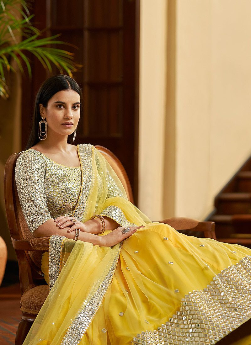 Lemon Yellow Indian Wedding Lehenga Usa