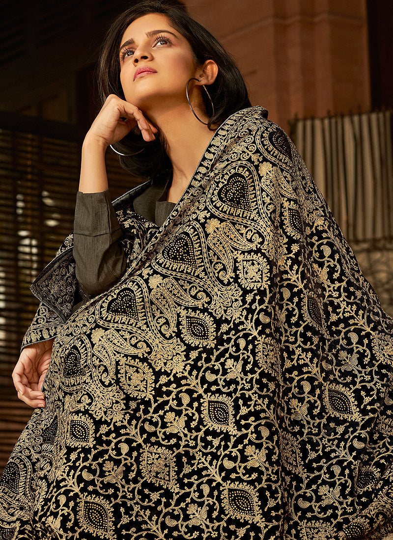 Black Salwar Kameez Shawl In usa