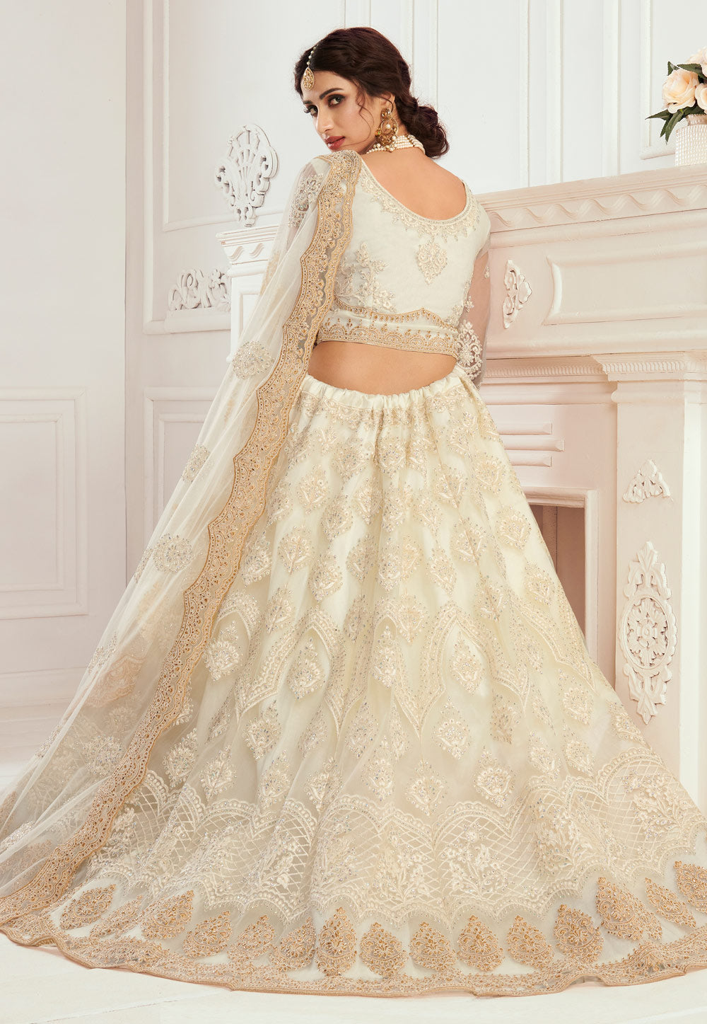 Beige Golden Lehenga Choli In usa uk