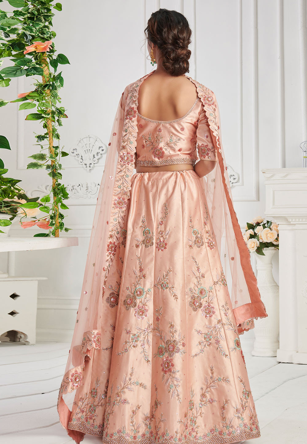 Peach Designer Lehenga Choli In usa uk canada