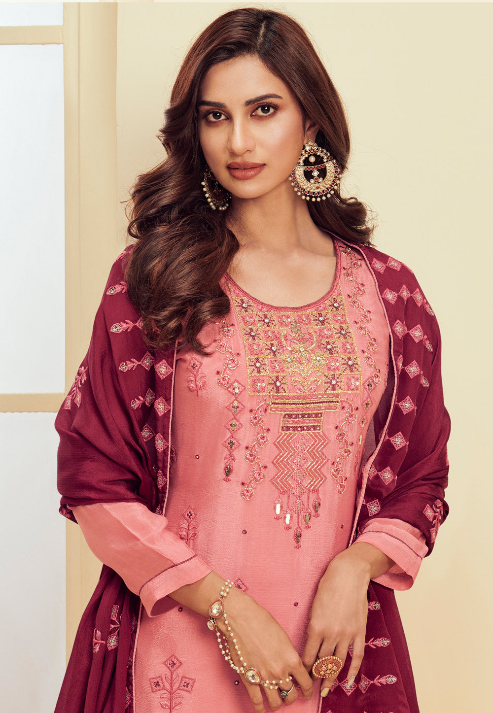Pink Pakistani Pant Suit In usa