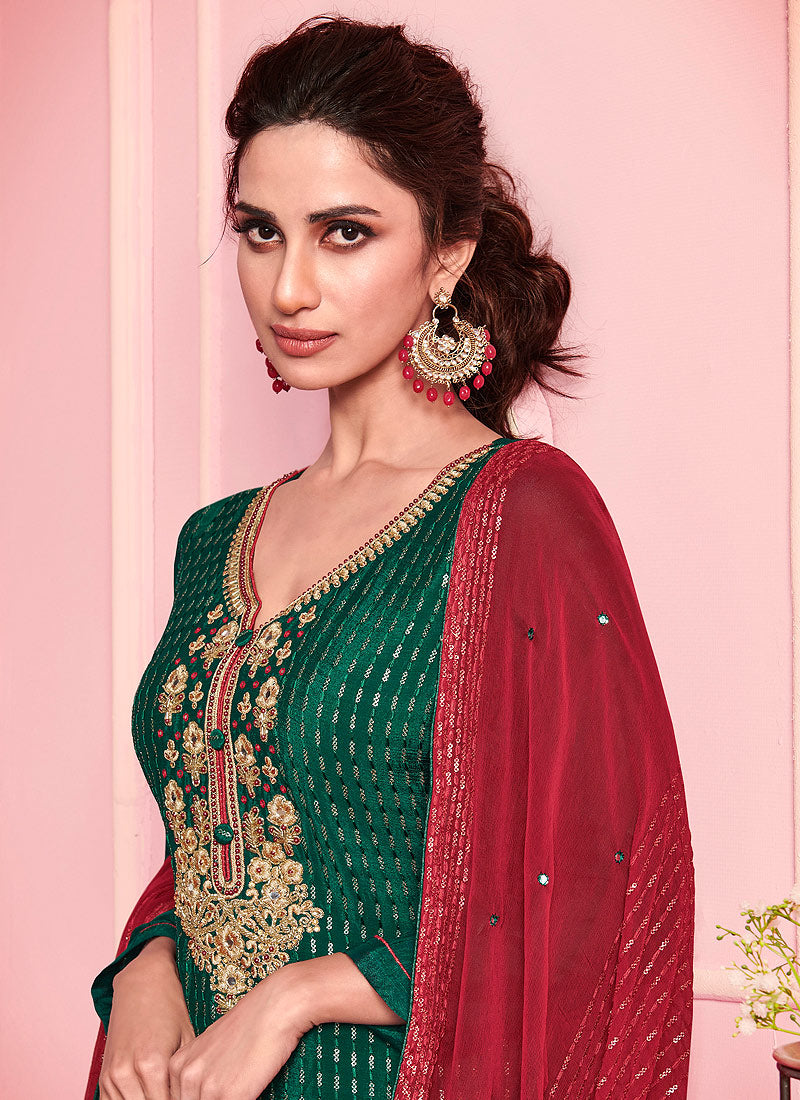 Green And Red Pant Suit in usa