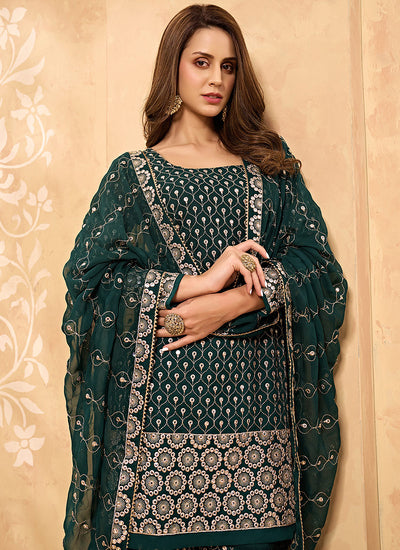 Majestic Green Sharara Suit
