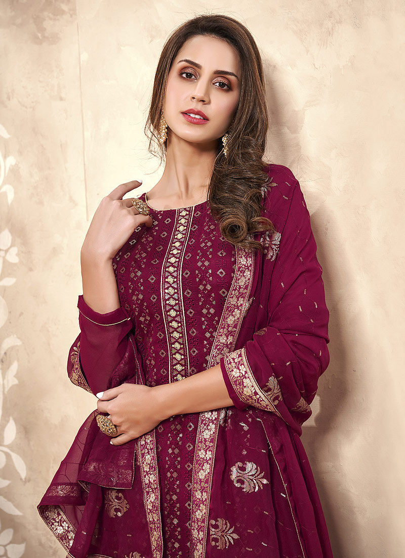 Magenta Pakistani Pant Suit In Australia