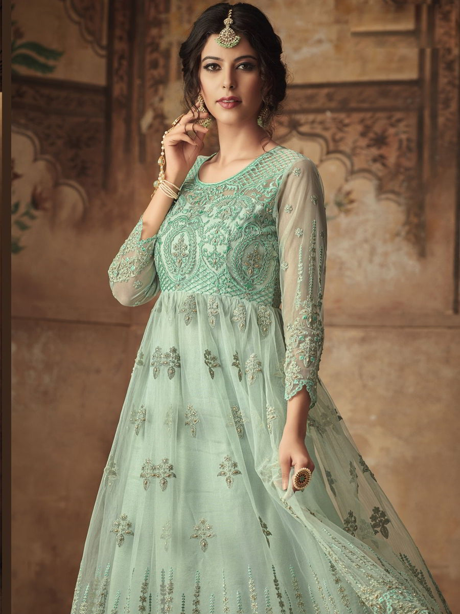 Anarkali suit with sharara hot sale