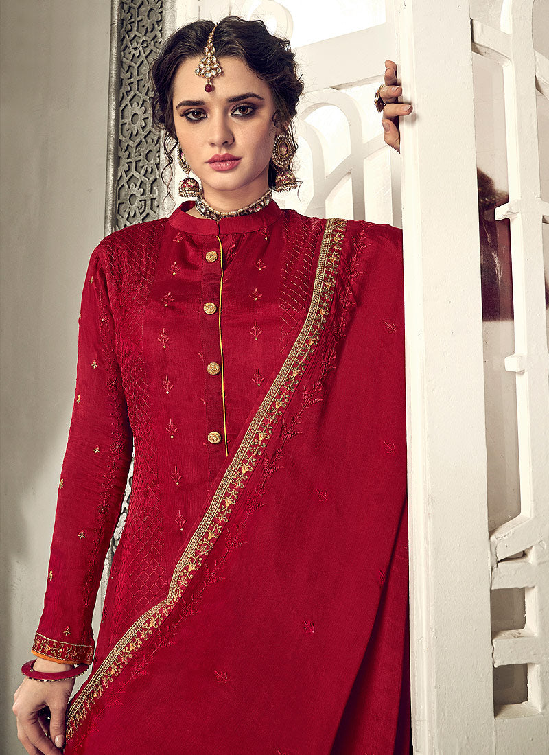 Red Palazzo Suit In usa uk canada