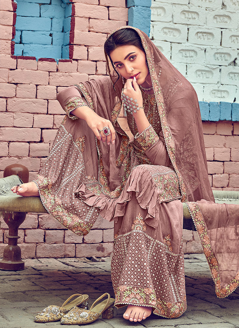 Blush Pink Gharara Suit In usa