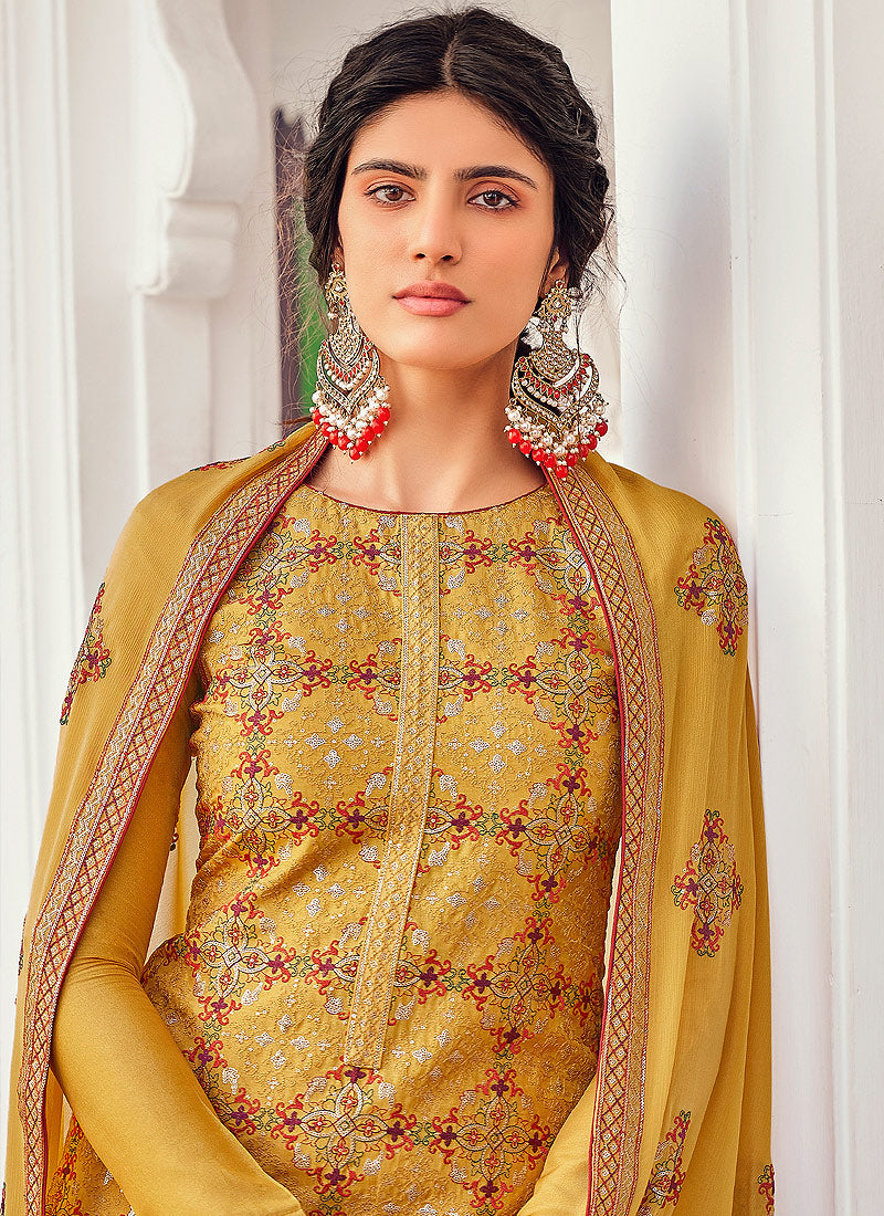 Mustard Yellow Indian Gharara Suit In uk