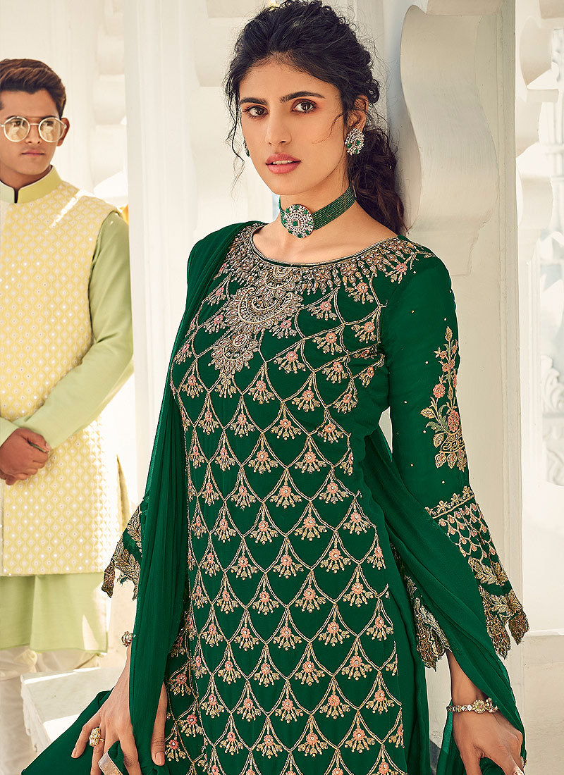Deep Green Palazzo Suit