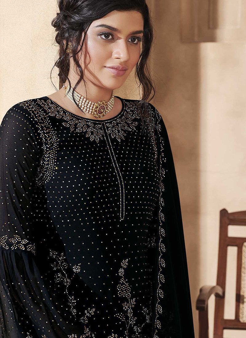 Black Palazzo Suit In usa