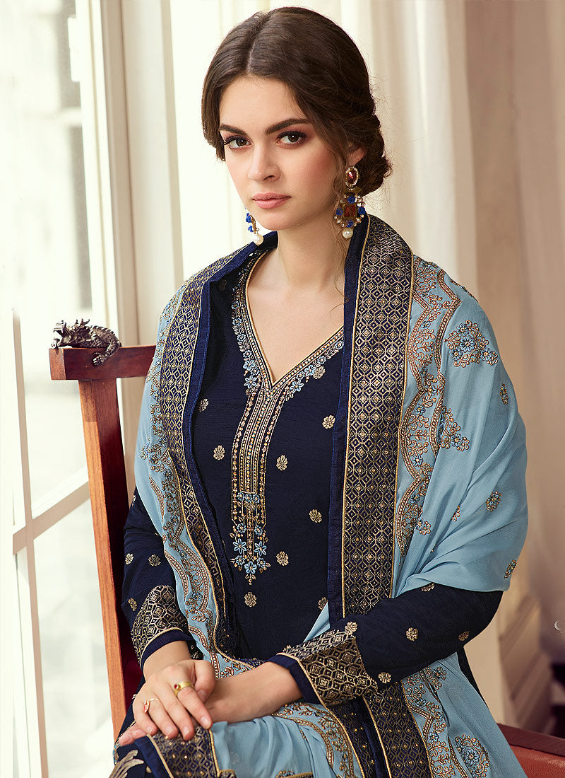Blue Palazzo Suit In usa