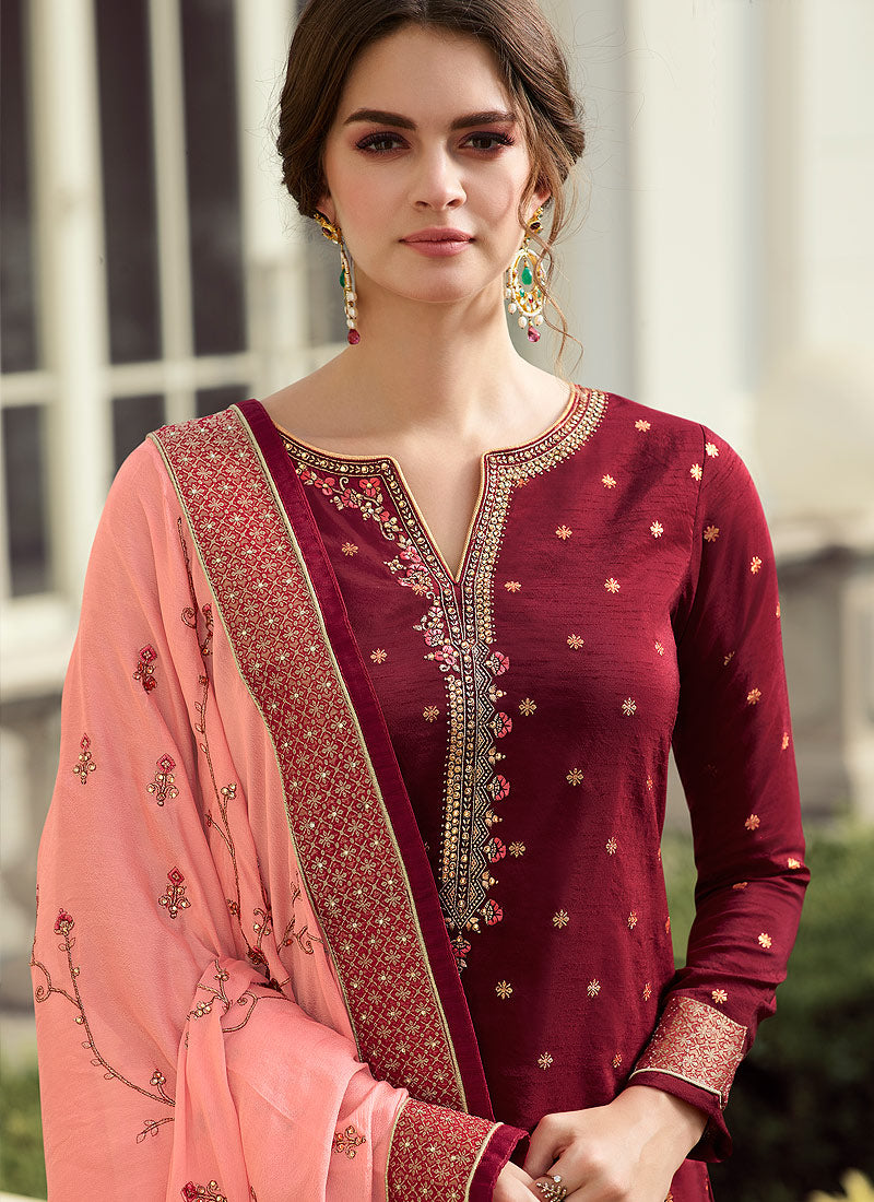 Red Palazzo Suit In usa