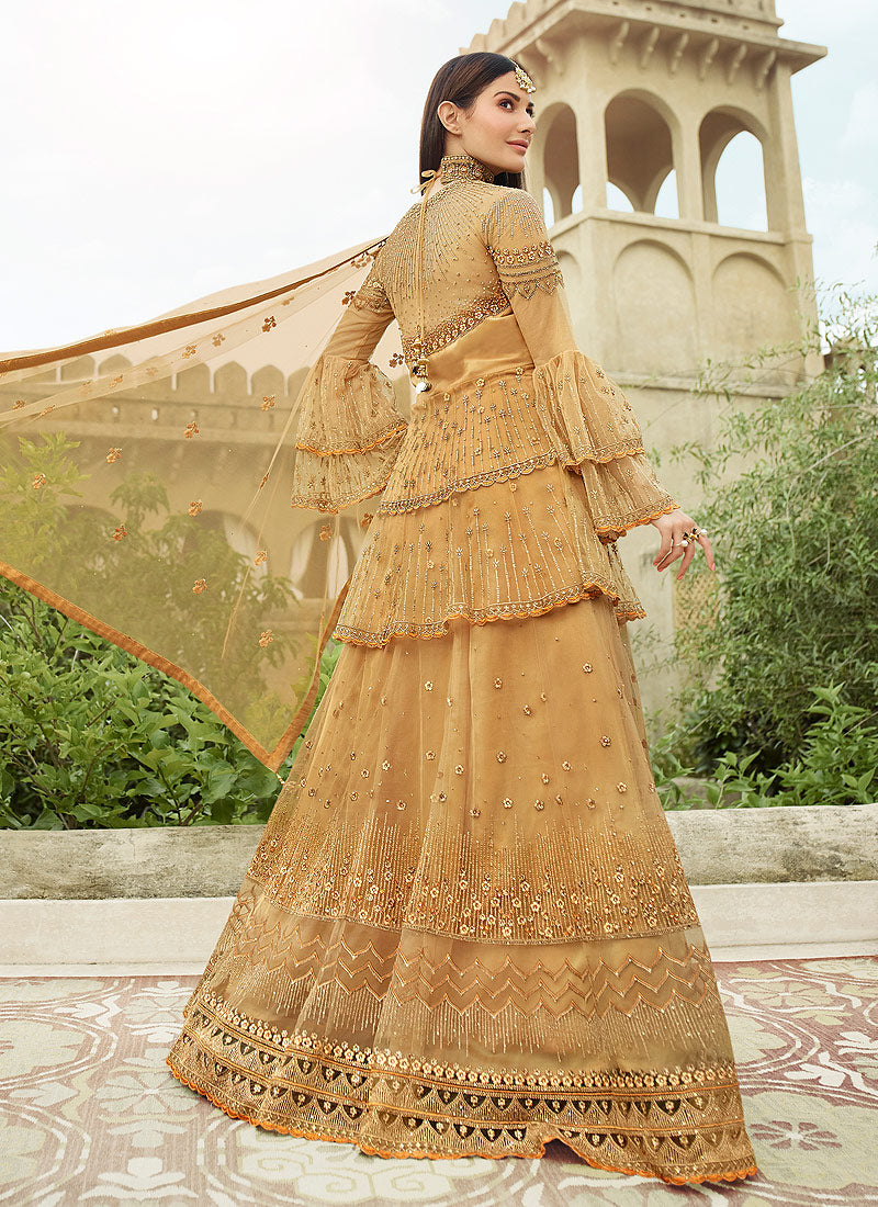 Mustard Yellow Anarkali Suit In usa uk canada