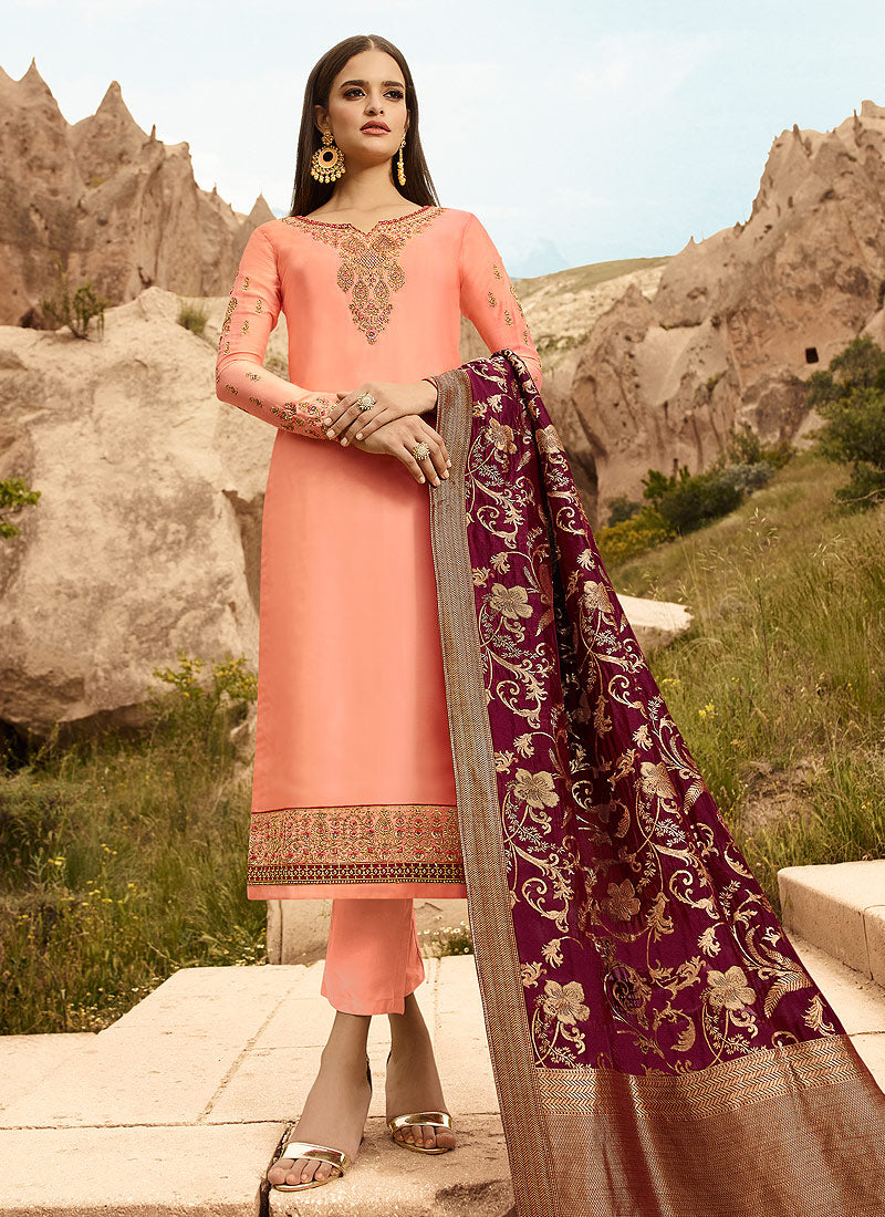 Embroidered Pants Suit