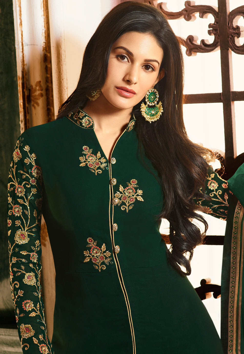 Embroidered Anarkali Pant Suit