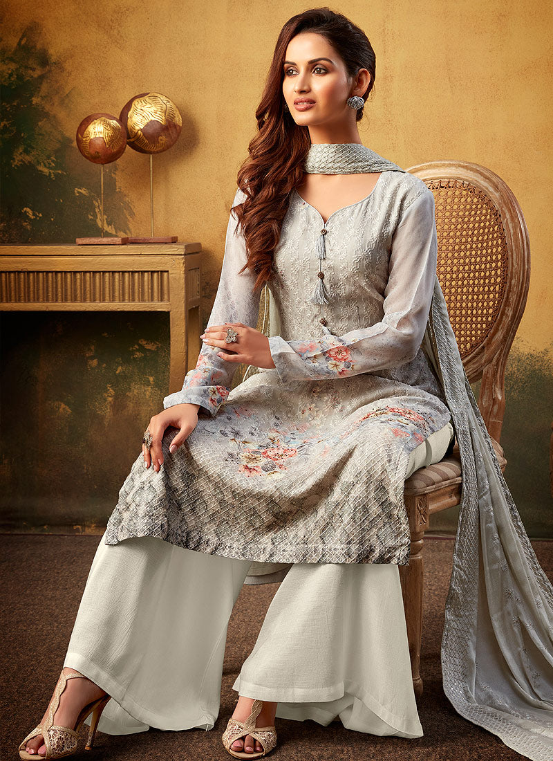Grey Palazzo Suit In usa