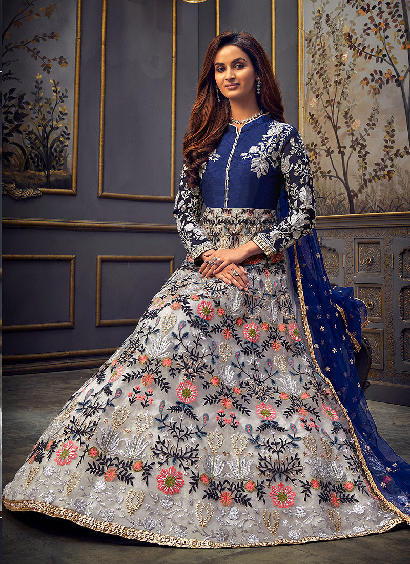 Blue Anarkali Suit In usa uk canada