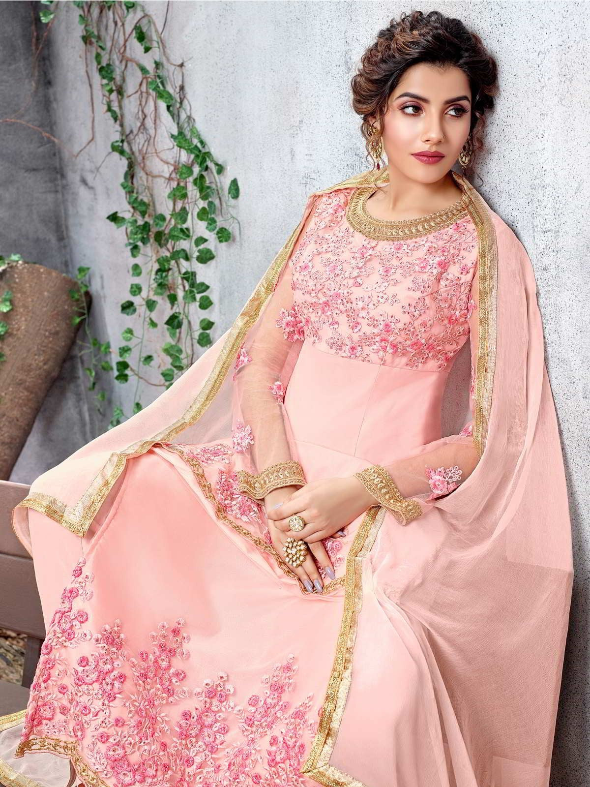 Light Pink Multi Designer Pakistani Pant Suit