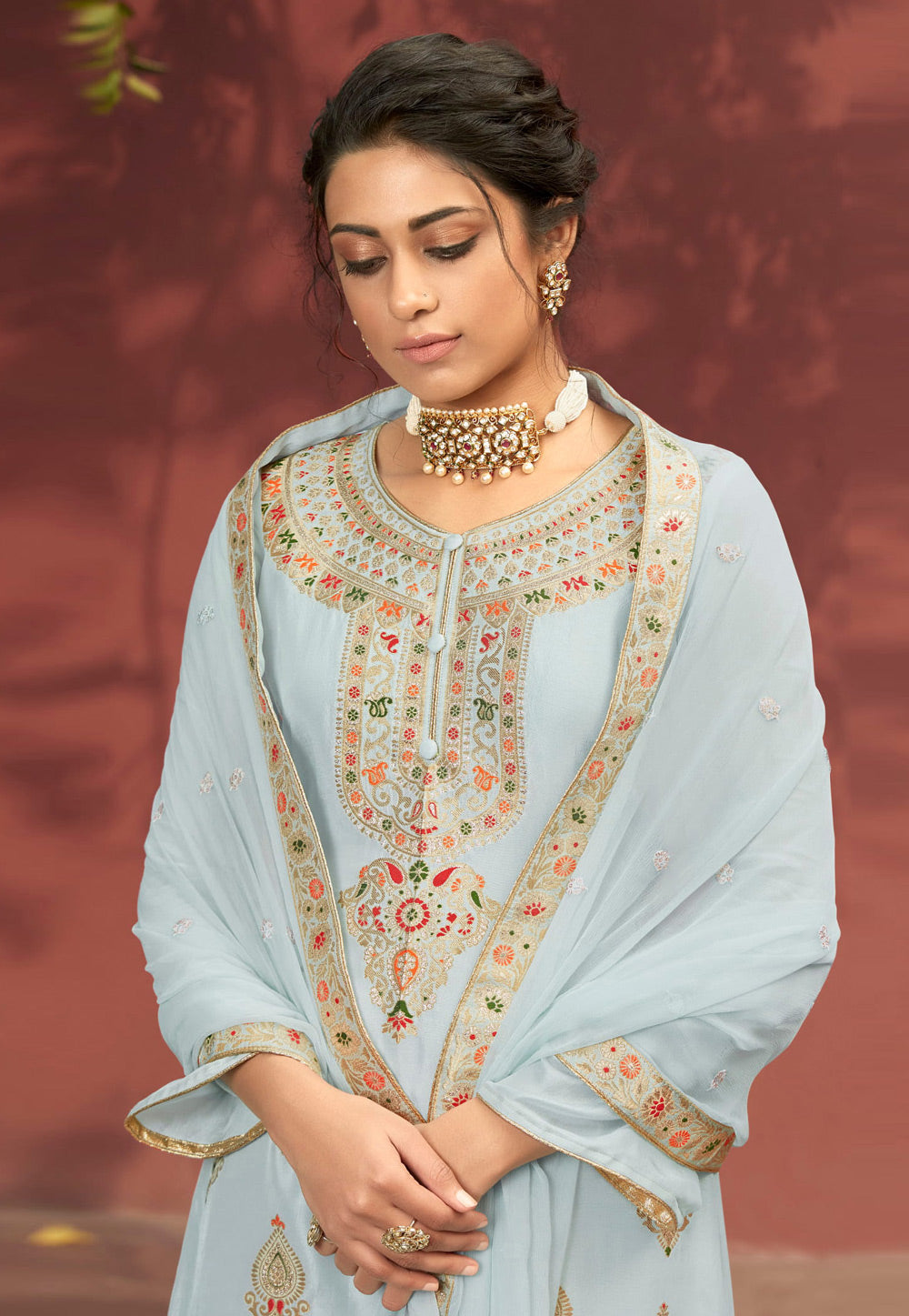Blue Palazzo Suit In usa uk canada