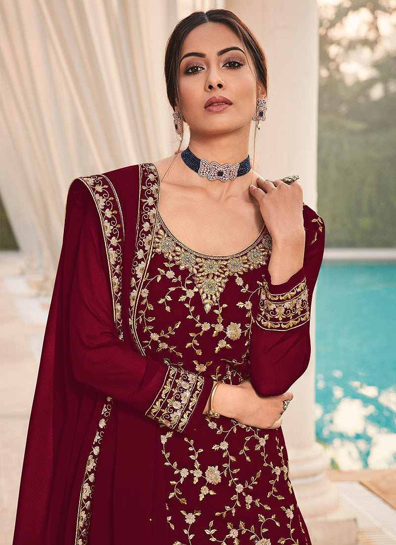 Red Gharara Suit In usa uk canada