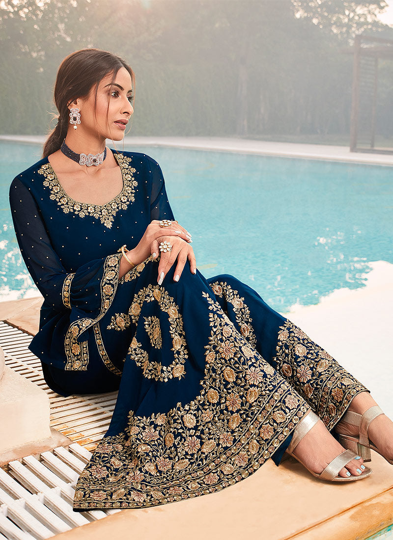 Royal Blue Gharara Suit In usa uk canada