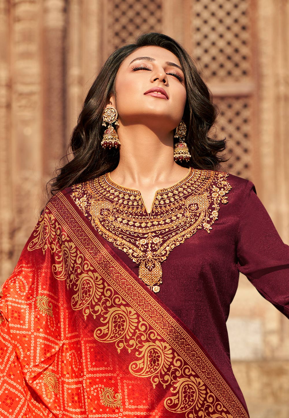 Maroon Palazzo Suit In usa uk canada
