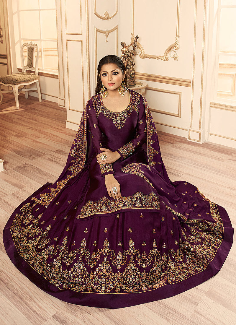 Magenta Wedding Lehenga Suit