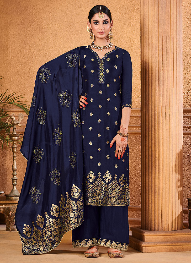 Embroidered Palazzo Suit