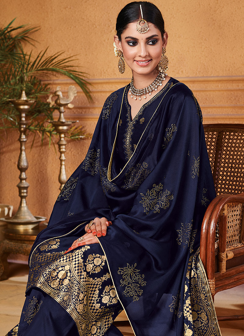 Embroidered Palazzo Suit