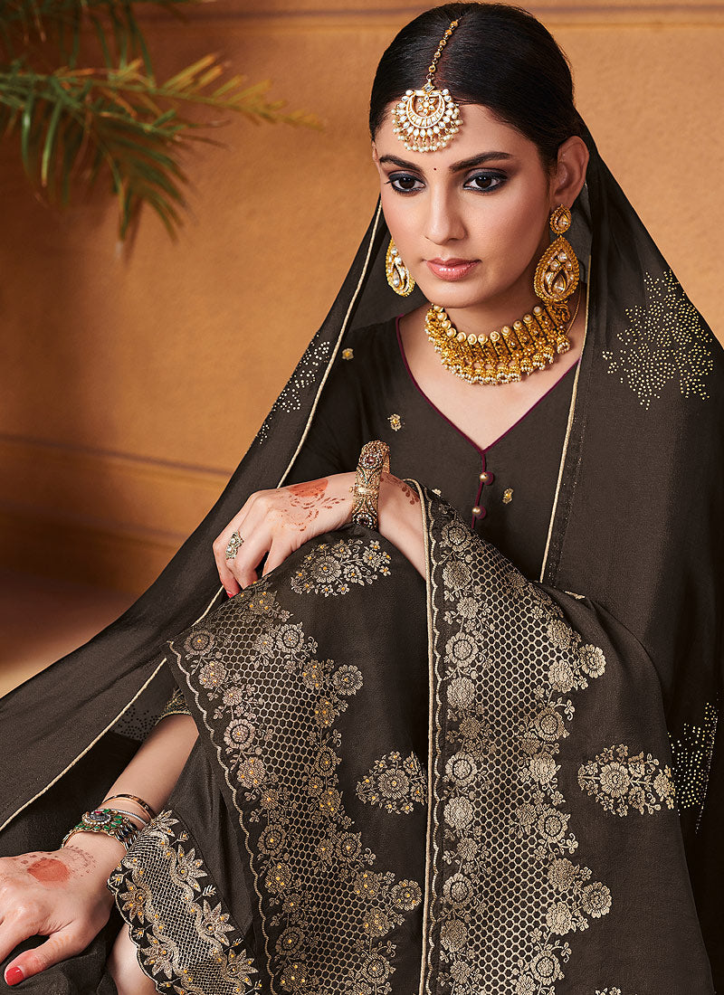 Embroidered Palazzo Suit