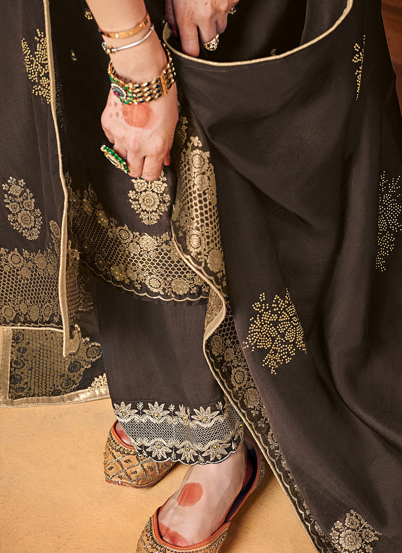 Embroidered Palazzo Suit