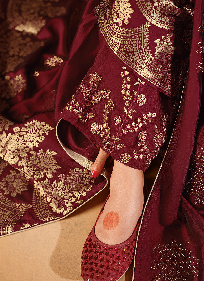 Embroidered Palazzo Suit